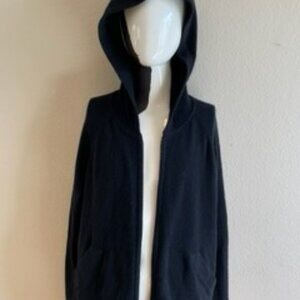 Black cashmere zipper hoodie, medium